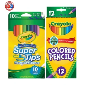 Crayola Colored Pencils 12ct & Super Tips 10ct + 2 FREE Sharpeners Crayola Colored Pencils 12ct & Super Tips 10ct + 2 FREE Sharpeners