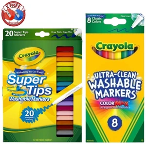 Crayola Super Tips 20ct & Washable Fine Line 8ct + 2 FREE Sharpeners Crayola Super Tips 20ct & Washable Fine Line 8ct + 2 FREE Sharpeners