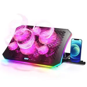 Laptop Cooling Pad, KeiBn RGB Laptop Cooler for 15.6-17.3 Inch Laptops, with 10 Modes Lights | 6 Fans | 7 Height Stands | 2 USB Ports | Desk or Lap Use (A8/Purple) Laptop Cooling Pad, KeiBn RGB Laptop Cooler for 15.6-17.3 Inch Laptops, with 10 Modes Lights | 6 Fans | 7 Height Stands | 2 USB Ports | Desk or Lap Use (A8/Purple)