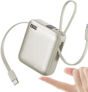 Hichain Small Portable Charger with Built in Cables LED Display, Mini Power Bank 10000mAh 22.5W USB-C Fast Charging Battery Pack, Travel Essential Power Bank for iPhone, iPad, Samsung, Android (Gold) Hichain Small Portable Charger with Built in Cables LED Display, Mini Power Bank 10000mAh 22.5W USB-C Fast Charging Battery Pack, Travel Essential Power Bank for iPhone, iPad, Samsung, Android (Gold)