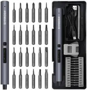 SHARDEN Mini Electric Screwdriver, 29 in 1 Small Electric Screw Driver Kit with 24 Magnetic Bits, Precision Cordless Repair Tool for Phone, Camera, Laptop, Watch SHARDEN Mini Electric Screwdriver, 29 in 1 Small Electric Screw Driver Kit with 24 Magnetic Bits, Precision Cordless Repair Tool for Phone, Camera, Laptop, Watch