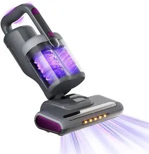 GHUSTAR Bed Mattress Vacuum Cleaner New Folding Design - 18 Kpa Cleaner Vacuum with HEPA Filter, 253.7nm UV-C Light and 140°F Heat - Powerful Handheld Vacuums for Bed Couch Crib Carpet GHUSTAR Bed Mattress Vacuum Cleaner New Folding Design - 18 Kpa Cleaner Vacuum with HEPA Filter, 253.7nm UV-C Light and 140°F Heat - Powerful Handheld Vacuums for Bed Couch Crib Carpet