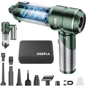 AQSFLA Car Vacuum Portable Cordless 22000PA High Power Handheld Mini Vacuum Cleaner Rechargeable Foldable with Brushless Motor Air Blower Duster Pump for Car Home Office Pet (Green) AQSFLA Car Vacuum Portable Cordless 22000PA High Power Handheld Mini Vacuum Cleaner Rechargeable Foldable with Brushless Motor Air Blower Duster Pump for Car Home Office Pet (Green)
