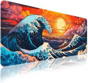 Meetcolor Large Anime Mouse Pad, XL Japanese Sea Wave Gaming Mouse Pad, Non-Slip Desk Mat with Stitched Edges, Keyboard Mat for Home Office, 31.5x11.8 Meetcolor Large Anime Mouse Pad, XL Japanese Sea Wave Gaming Mouse Pad, Non-Slip Desk Mat with Stitched Edges, Keyboard Mat for Home Office, 31.5x11.8