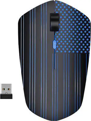 Rechargeable Wireless Mouse, Backlit Powered by Li-Polymer Battery, Optical Sensor, Nano USB Receiver,3 Stages DPI Speed, 4 Buttons for PC, Laptop, Tablet, MacBook etc. (Flag Illuminating)