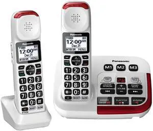 KX-TGM420W + (1) KX-TGMA44W Amplified Cordless Phone with Digital Answering Machine and Voice Volume Booster upto 40 dB (2 Handsets) KX-TGM420W + (1) KX-TGMA44W Amplified Cordless Phone with Digital Answering Machine and Voice Volume Booster upto 40 dB (2 Handsets)