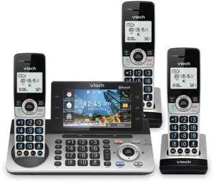 IS8251-3 Business Grade 3-Handset Expandable Cordless Phone for Home Office, 5" Color Display, Programmable Short Cut Keys, Smart Call Blocking, Answering System,Bluetooth Connect to Cell IS8251-3 Business Grade 3-Handset Expandable Cordless Phone for Home Office, 5" Color Display, Programmable Short Cut Keys, Smart Call Blocking, Answering System,Bluetooth Connect to Cell