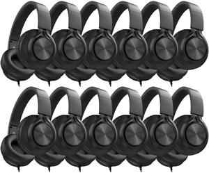 Kids Headphones Wired 12-Pack Bulk for School K-12 Students Classroom Use, Adjustable, Foldable, Over-Ear Headsets with Microphone HD Stereo Sound 3.5mm Jack for Online Learning Kids Headphones Wired 12-Pack Bulk for School K-12 Students Classroom Use, Adjustable, Foldable, Over-Ear Headsets with Microphone HD Stereo Sound 3.5mm Jack for Online Learning