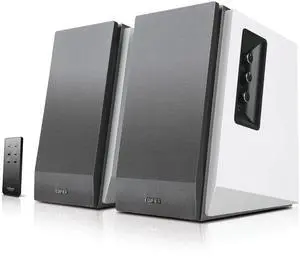 R1700BT Bluetooth Bookshelf Speaker - Active Near-Field Studio Monitors - Powered Speakers 2.0 Setup Wooden Enclosure - 66w RMS White R1700BT Bluetooth Bookshelf Speaker - Active Near-Field Studio Monitors - Powered Speakers 2.0 Setup Wooden Enclosure - 66w RMS White