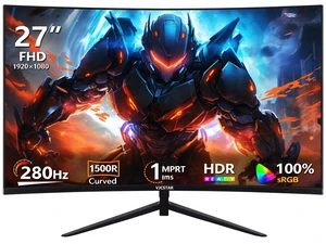 VJCSTAR 27-Inch Curved Gaming Monitor, 280Hz FHD 1080p, 1ms Response Time, FreeSync, HDR, HDMI/DP, VESA Mount, Black Computer Monitor VJCSTAR 27-Inch Curved Gaming Monitor, 280Hz FHD 1080p, 1ms Response Time, FreeSync, HDR, HDMI/DP, VESA Mount, Black Computer Monitor
