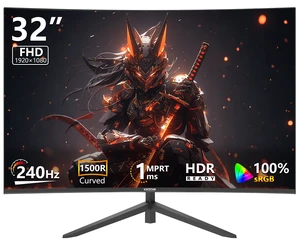 VJCSTAR 32 Inch Curved 240Hz Gaming Monitor, 1500R FHD 1080P VA Display with 1ms MPRT, Freesync, HDR, 4000:1 Contrast, HDMI/DP, VESA Support, Ideal for Gaming & Office VJCSTAR 32 Inch Curved 240Hz Gaming Monitor, 1500R FHD 1080P VA Display with 1ms MPRT, Freesync, HDR, 4000:1 Contrast, HDMI/DP, VESA Support, Ideal for Gaming & Office