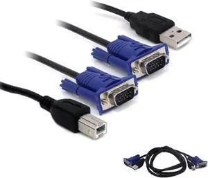 USB VGA KVM Switch Computer Cable, 15 Pin VGA Cable Male to Male and USB A to B Printer Cable Cord for PC Printer Keyboard Mouse Monitor 5ft/1.5m USB VGA KVM Switch Computer Cable, 15 Pin VGA Cable Male to Male and USB A to B Printer Cable Cord for PC Printer Keyboard Mouse Monitor 5ft/1.5m