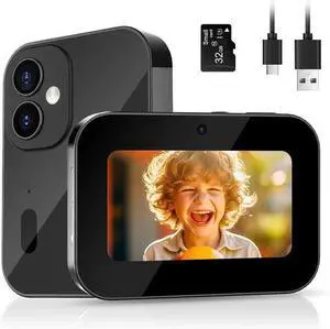 Digital Camera with Autofocus, 4K Small Digital Camera with Triple Lens