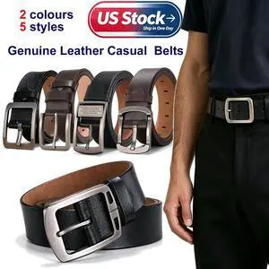 Women Men's Belts Full Grain Genuine Leather Casual Dress Jeans Wide Belts Vintage Pin Buckle Black 32 inch 34 inch Women Men's Belts Full Grain Genuine Leather Casual Dress Jeans Wide Belts Vintage Pin Buckle Black 32 inch 34 inch