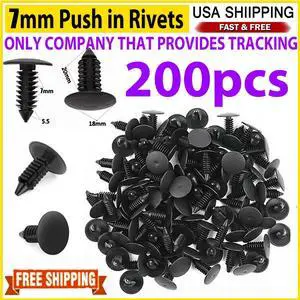 7mm 200PCS Plastic Rivets Bumper Clips Auto Car Hole Fastener Fender Push Pin 7mm 200PCS Plastic Rivets Bumper Clips Auto Car Hole Fastener Fender Push Pin