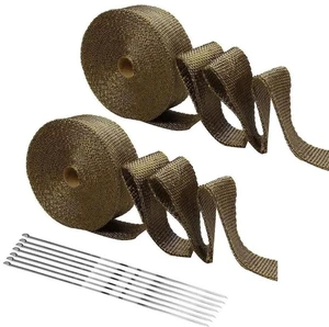 Exhaust Header Wrap 2"x66ft Titanium High-Heat Insulation Tape for Manifolds Exhaust Header Wrap 2"x66ft Titanium High-Heat Insulation Tape for Manifolds