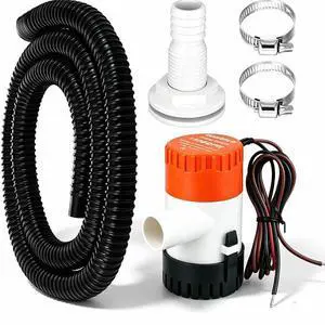 1100 GPH Bilge Pump Kit 12V Electric Boat Water Submersible 6ft Hose Clamps Thru-12V GFBP1Pump+hose 1100 GPH Bilge Pump Kit 12V Electric Boat Water Submersible 6ft Hose Clamps Thru-12V GFBP1Pump+hose