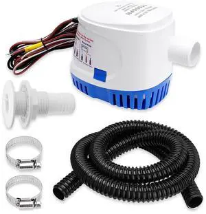 1100 GPH 12V Automatic Submersible Bilge Water Pump Auto Float Switch for Boat 1100 GPH 12V Automatic Submersible Bilge Water Pump Auto Float Switch for Boat
