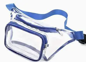 Clear USB Tote Bag PVC Zipper Stadium Approved Shoulder Handbag Purse Chest Blue Clear USB Tote Bag PVC Zipper Stadium Approved Shoulder Handbag Purse Chest Blue