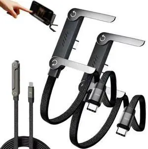240W 2-in-1 Fast Charging Cord Invisible Holder Charger Cable with Phone Stand 240W 2-in-1 Fast Charging Cord Invisible Holder Charger Cable with Phone Stand