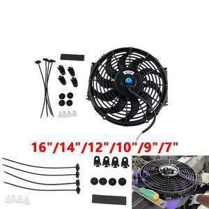 Universal 12V Slim Fan Push Pull Electric Radiator Cooling Fan Mount Kit 12 inch Universal 12V Slim Fan Push Pull Electric Radiator Cooling Fan Mount Kit 12 inch