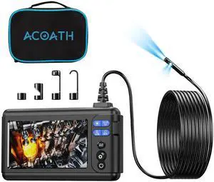 Borescope Endoscope Camera with Light, Dual-Lens 1080P HD Industrial Inspection Camera with 8 LED Lights, 16.5Ft Semi-Rigid Snake Cable, 5" IPS Screen, 32GB Card, IP67 Waterproof Sewer Tools Borescope Endoscope Camera with Light, Dual-Lens 1080P HD Industrial Inspection Camera with 8 LED Lights, 16.5Ft Semi-Rigid Snake Cable, 5" IPS Screen, 32GB Card, IP67 Waterproof Sewer Tools