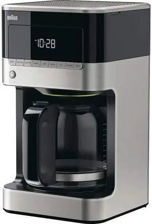 BrewSense 12 Cup Drip Coffee Maker - Pause & Pour Mid Brew, Coffee Machine with 24-Hour Timer & Clock, Bold & Regular Strength, 1-4 Cup Functions, Self Clean, Auto Shutoff, Stainless Steel