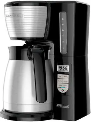 12-Cup Thermal Programmable Coffee maker, Brew Strength Selector, Auto-clean, Black and Silver 12-Cup Thermal Programmable Coffee maker, Brew Strength Selector, Auto-clean, Black and Silver