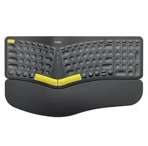 Wireless Ergonomic Keyboard, Split Keyboard with Wrist Rest, USB-C Charging, 7-Color Backlight, Natural Typing, Bluetooth and USB Connectivity, Compatible with Windows/Mac