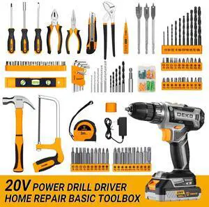 Cordless Drill Tool Kit Set: 20V Power Drill Tool Box with Battery Electric Drill Driver for Men Home Hand Repair Basic Toolbox Tools Sets Drills Case Cordless Drill Tool Kit Set: 20V Power Drill Tool Box with Battery Electric Drill Driver for Men Home Hand Repair Basic Toolbox Tools Sets Drills Case
