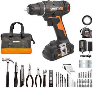 20V Cordless Drill Driver, 84pc Accessory Kit, Variable 2-Speed, 265 In-Lbs Torque, 20+1 Clutch, Lightweight, Compact, 3/8-Inch Keyless Chuck - Battery & Charger Included 20V Cordless Drill Driver, 84pc Accessory Kit, Variable 2-Speed, 265 In-Lbs Torque, 20+1 Clutch, Lightweight, Compact, 3/8-Inch Keyless Chuck - Battery & Charger Included