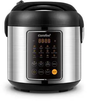 Rice Cooker, 14-in-1 Stainless Steel Multi Cooker, Slow Cooker, Steamer, Sauté, and Warmer, 5.3 QT, 20 Cups Cooked (10 Cups Uncooked), Brown Rice, Quinoa and Oatmeal