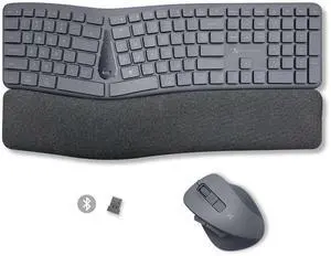 X9 Split Ergonomic Keyboard Mouse Wireless Combo - Type Comfortably Longer - 2.4G/Bluetooth Ergo Keyboard Mouse Wireless, Silent Keys, Wrist Rest, Multi-Device, Rechargeable for Laptop, PC, Mac - Gray X9 Split Ergonomic Keyboard Mouse Wireless Combo - Type Comfortably Longer - 2.4G/Bluetooth Ergo Keyboard Mouse Wireless, Silent Keys, Wrist Rest, Multi-Device, Rechargeable for Laptop, PC, Mac - Gray