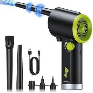 Compressed Air Duster, Electric Air Duster, Handheld Cordless Air Duster, Stepless Speed Motor, 6000mAh Rechargeable Air Blower, Type-C Fast Charge, for Computer, Keyboard, Pet House Compressed Air Duster, Electric Air Duster, Handheld Cordless Air Duster, Stepless Speed Motor, 6000mAh Rechargeable Air Blower, Type-C Fast Charge, for Computer, Keyboard, Pet House