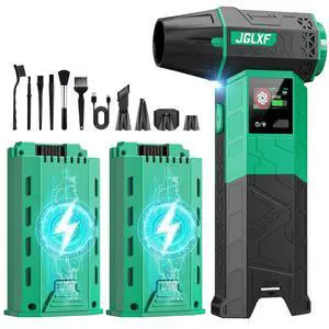 Electric Air Duster Upgraded, 130000RPM Gear Adjustable Compressed Air Duster, 2*4000mAh Removable Batteries, Cordless Air Blower Electric Cleaner Kit for PC/Keyboard/Car, Replaces Compressed Air Cans