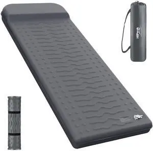 Memory Sleeping Pad, Compact 3" Thick Foam Sleeping Mats with Pillow, 9.5 R-Value Insulated Camping Mattress Pad, Easy Inflate & Deflate, Inflatable Sleep Mat for Backpacking Hiking Car Tent Memory Sleeping Pad, Compact 3" Thick Foam Sleeping Mats with Pillow, 9.5 R-Value Insulated Camping Mattress Pad, Easy Inflate & Deflate, Inflatable Sleep Mat for Backpacking Hiking Car Tent