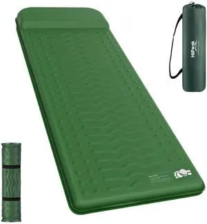 Memory Sleeping Pad, Compact Thick Foam Sleeping Mats with Pillow, 9.5 R-Value Insulated Camping Mattress Pad, Easy Inflate & Deflate, Inflatable Sleep Mat for Backpacking Hiking Car Tent Memory Sleeping Pad, Compact Thick Foam Sleeping Mats with Pillow, 9.5 R-Value Insulated Camping Mattress Pad, Easy Inflate & Deflate, Inflatable Sleep Mat for Backpacking Hiking Car Tent