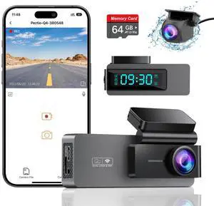 Dash Cam Front and Rear 4K+1080P, Free 64GB Card, Built-in WiFi, Dash Camera for Cars, Car Camera, Dual Dashcams for Cars with Night Vision, 24 Hours Parking Monitor, Loop Recording Dash Cam Front and Rear 4K+1080P, Free 64GB Card, Built-in WiFi, Dash Camera for Cars, Car Camera, Dual Dashcams for Cars with Night Vision, 24 Hours Parking Monitor, Loop Recording