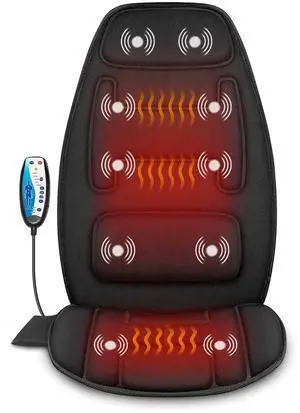 Vibration Back Massager with Heat, Massage Chair Pad with Neck Lumbar Memory Foam, 10 Vibration Motors,5 Modes, Gifts, No shiatsu Vibration Back Massager with Heat, Massage Chair Pad with Neck Lumbar Memory Foam, 10 Vibration Motors,5 Modes, Gifts, No shiatsu