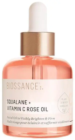 BIOSSANCE Squalane + Vitamin C Rose Advanced Facial Oil 30ml - Brightening, Firming, and Hydrating Serum for All Skin Types - Chios Crystal Oil, Damascus Rose Extract & Squalane for Radiance BIOSSANCE Squalane + Vitamin C Rose Advanced Facial Oil 30ml - Brightening, Firming, and Hydrating Serum for All Skin Types - Chios Crystal Oil, Damascus Rose Extract & Squalane for Radiance