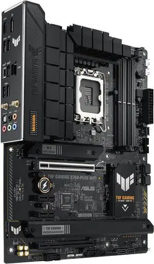 ASUS TUF GAMING B760-PLUS WIFI Intel B760 (14th, 13th and 12th Gen) LGA 1700 ATX motherboard with PCIe 5.0, three PCIe 4.0 M.2 slots, DDR5, Realtek 2.5Gb Ethernet, DisplayPort, HDMI, SATA 6 Gbps, ASUS TUF GAMING B760-PLUS WIFI Intel B760 (14th, 13th and 12th Gen) LGA 1700 ATX motherboard with PCIe 5.0, three PCIe 4.0 M.2 slots, DDR5, Realtek 2.5Gb Ethernet, DisplayPort, HDMI, SATA 6 Gbps,