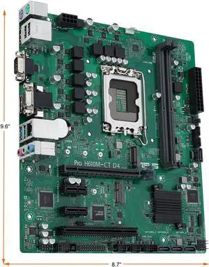 ASUS Pro H610M-CT D4-CSM LGA 1700 (Intel 12th & 13th Gen & Intel vPro) TCO-optimized Commercial Motherboard (PCIe 4.0, DDR4 3200, DP, HDMI, D-Sub, USB 3.2 Gen 2, M.2, M.2 key E slot, TPM IC onboard) ASUS Pro H610M-CT D4-CSM LGA 1700 (Intel 12th & 13th Gen & Intel vPro) TCO-optimized Commercial Motherboard (PCIe 4.0, DDR4 3200, DP, HDMI, D-Sub, USB 3.2 Gen 2, M.2, M.2 key E slot, TPM IC onboard)