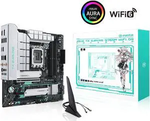 ASUS TX GAMING B760M WIFI D4 Intel B760 (13th and 12th Gen) LGA 1700 mATX Motherboard, PCIe 5.0, DDR4, Wi-Fi 6, Realtek 2.5Gb Ethernet, DisplayPort, HDMI, ASUS THE 7X ONE Edition Motherboard ASUS TX GAMING B760M WIFI D4 Intel B760 (13th and 12th Gen) LGA 1700 mATX Motherboard, PCIe 5.0, DDR4, Wi-Fi 6, Realtek 2.5Gb Ethernet, DisplayPort, HDMI, ASUS THE 7X ONE Edition Motherboard