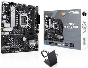ASUS PRIME H610M-A WIFI - Motherboard - micro ATX - LGA1700 Socket - H610 Chipset - USB 3.2 Gen 2, USB 3.2 Gen 1 - Gigab ASUS PRIME H610M-A WIFI - Motherboard - micro ATX - LGA1700 Socket - H610 Chipset - USB 3.2 Gen 2, USB 3.2 Gen 1 - Gigab