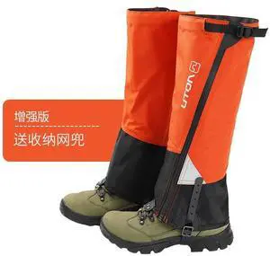 1 Pair Tear-resistant Waterproof High Leg Gaiters Rain Snow Boot Leg Covers Orange Size M 1 Pair Tear-resistant Waterproof High Leg Gaiters Rain Snow Boot Leg Covers Orange Size M