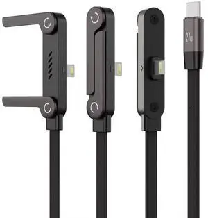2-in-1 Invisible Holder Charger Cable240W Fast Charging Cord with Phone Stand-Type-C to Lightning 2pcs 5FT/1.5M 2-in-1 Invisible Holder Charger Cable240W Fast Charging Cord with Phone Stand-Type-C to Lightning 2pcs 5FT/1.5M