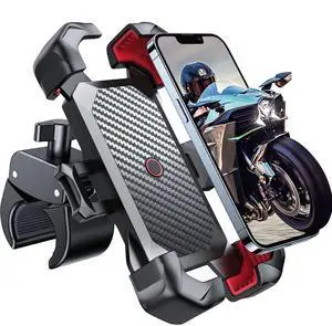 JOYROOM Motorcycle Phone Mount, [1s Auto Lock][100mph Military Anti-Shake] Bike Phone Holder for Bicycle, [10s Quick Install] Handlebar Phone Mount, Compatible with iPhone, Samsung, All Cell Phone