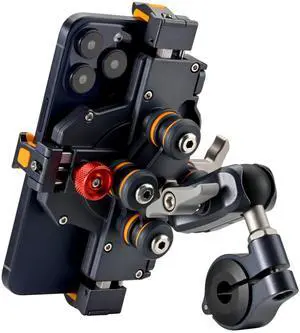 Kongeeker Aluminum Motorcycle Cell Phone Mount with Vibration Dampener, M1 Anti-Theft MTB Phone Mount for Motorcycle ATV Bike UTV Scooter, ATV Phone Holder Fit 6.1"-7.2" Phone, High-Speed Secure Lock