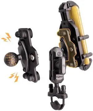 WINDFRD Vibration Dampening Motorcycle Phone Mount, Solid Phone Holder with Vibration Dampener, Protect Cell Phone Components, Compatible with Motorcycle Handlebar