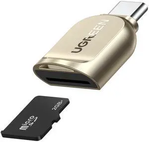 UGREEN USB C Micro SD Card Reader, Type C to Micro SD Card Adapter with Zinc Alloy External, Portable SD Card Reader USB C for TF Micro SDHC SDXC, Compatible with Samsung/Mac/iPad Pro/iPhone 15 16